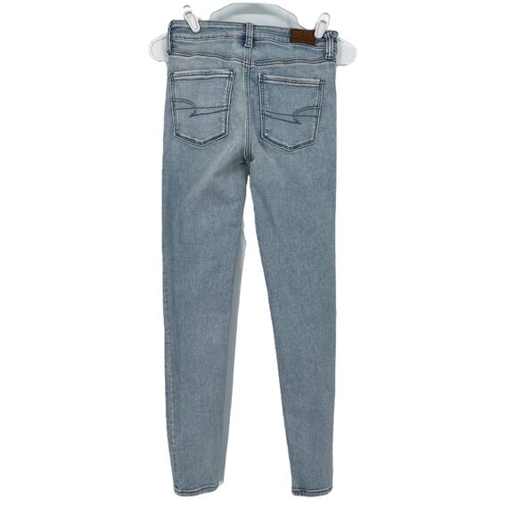 American Eagle Hi-Rise Next Level Stretch Jegging in Worn Out Blue Size 2 - Picture 4 of 8
